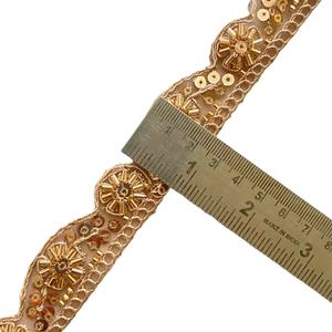 Tissu Organza Personnalisé Élégant et Intemporel, Brodé de Paillettes, Perles et Dentelle, Motif Floral Écologique, Style Professionnel, avec Strass - Product Image 1