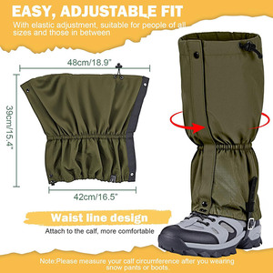 Polainas Impermeables de Oxford 900D Duraderas al por Mayor |   Cubrezapatos Ajustables y Transpirables |   Equipo para Senderismo y Caza al Aire Libre - Product Image 2