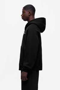 Mens Solid <b>Black</b> Custom Logo Full Zip Hoodie and Matching <b>Jogger</b> Sweatpants Tracksuit OEM ODM Wholesale Apparel - Product Image 4