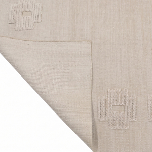 Alfombra DECORDEC Personalizada de Lana Beige Marfil, Texturizada, Antideslizante, Ecológica, Hecha a Mano, con Borde Floral Geométrico en Relieve - Product Image 6