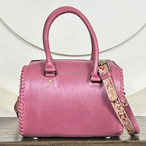 Ensemble de 3 sacs de voyage assortis en cuir de vachette fleuri rose, style Speedy, prix d'usine en gros, pour femmes - Product Image 5