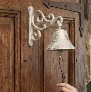 Art Deco Cast Iron Waterproof Eco-Friendly Wall Mount Doorbell with Ornate <b>Bracket</b> for Self-Adhesive Outdoor Entryway Decor - Product Image 1