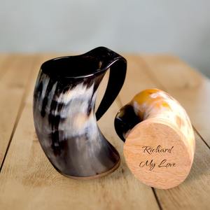 Taza de cuerno de grado alimenticio al por mayor para bebidas frías con asa resistente y segura para cerveza, zumo y agua - Product Image 2