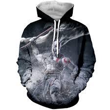 Sudadera con Capucha Gráfica Kratos, Estampado Completo Premium, Ropa Urbana, Sudadera de Juego para Hombre al por Mayor, Sudadera de Forro Polar de Alta Definición con Diseño de Guerrero Espartano - Product Image 2
