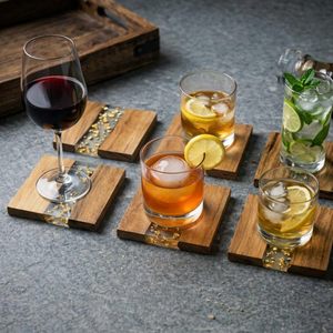 Handmade Wooden <b>Coasters</b> Set of 5 Rustic Wood <b>Drink</b> <b>Coasters</b> Decorative Table Protection <b>Coaster</b> Set <b>for</b> Coffee Table Dining Tab - Product Image 2