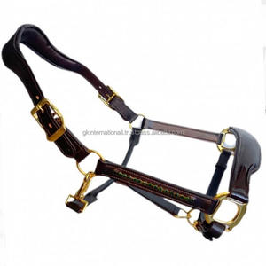 El último diseño personalizado, Piedras verdes esmeralda elegantes, cabestro de caballo de charol hecho a mano en tamaño de mazorca completo con herrajes dorados - Product Image 4