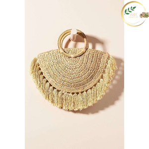 Bolso de Hombro Redondo de Yute Hecho a Mano para Mujer, Bolso Boho Ecológico - Product Image 5