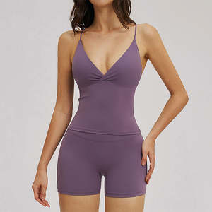 Conjunto Deportivo de Yoga y Running para Mujer, Alta Elasticidad, Logotipo Personalizado, Secado Rápido, Traje de Fitness Transpirable, Shorts de Cintura Alta, Diseño Sólido - Product Image 6