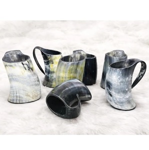 Handcrafted Viking Drinking Horn Mug <b>Gift</b> Set with <b>Bottle</b> Opener Burlap <b>Bag</b> Wholesale Custom Box Manufacturer - Product Image 1