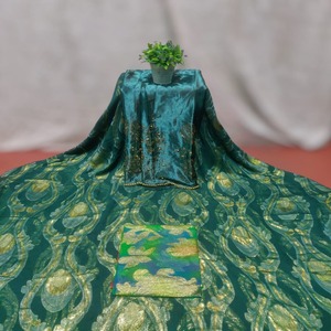 ผ้าชีฟองเนื้อทวิลล์ลายแจ็คการ์ดแบบเรียบ คุณภาพเยี่ยม ทันสมัย ดีไซน์แบบฝรั่งเศส ประดับด้วยกลิตเตอร์สีทอง เหมาะสำหรับงานปาร์ตี้ - Product Image 1