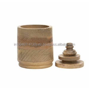 Juego de botes de madera de alta calidad para la organización del almacenamiento de la cocina del hogar, bueno para artículos decorativos de alimentos con accesorio de tapa de Acacia - Product Image 1