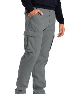 Men's Plain <b>Working</b> Multi-Pocket Strong Canvas <b>Cargo</b> Trousers with Drawstring Closure Elastic Waist Lightweight Design - Product Image 5