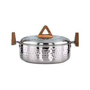 Cacerola de Acero Inoxidable Dorado de Lujo con Tapa Abatible en Forma de Domo, Olla Térmica para Mantener la Comida Caliente, Plato para Servir - Product Image 4