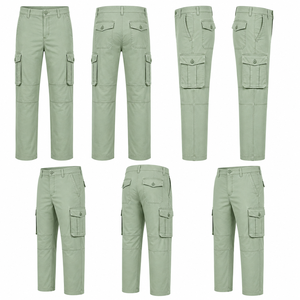 Pantalones Cargo para Hombre, Cintura Media, Múltiples Bolsillos, Tela Resistente, Ropa de Trabajo Informal, Transpirables, Corte Recto, Estilo Urbano Otoñal - Product Image 6