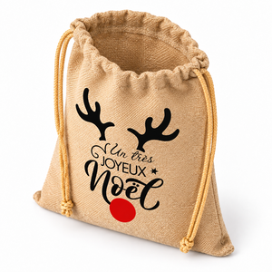 Bolsa de Yute Natural con Cordón, 20x30 cm, Bolsa de Regalo de Navidad, Sin Laminar, Ecológica, Impresión Personalizada, Venta al Por Mayor, Marca Privada, a Granel - Product Image 4
