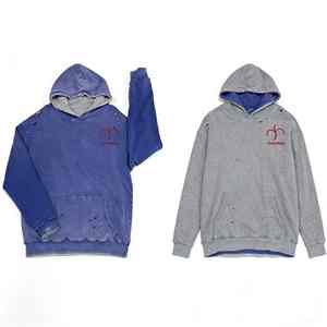 Sudaderas con Capucha Reversibles Personalizadas con Serigrafía, Sudaderas con Capucha de Algodón French Terry con Lavado Ácido y Efecto Desgastado para Hombre - Product Image 6