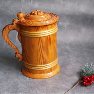 Wide Natural Wood Mug Eco-Conscious <b>Plastic</b> <b>Drinkware</b> by High demand Wooden Mug With Cap a Great Alternative to Wood Mugs - Product Image 1