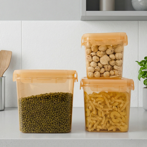 Ensemble de 3 contenants de stockage alimentaire empilables, hermétiques, anti-fuites, en silicone, sans BPA, compatibles lave-vaisselle, avec fermeture à clip - Product Image 2
