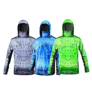 Sudadera de pesca para exteriores con máscara y capucha integradas, protección solar UPF 50, camisa de pesca ligera para verano - Product Image 2