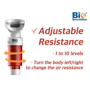 Big Breathe Red IMT Tanque de oxígeno de fabricación coreana Dispositivo de fortalecimiento de la respiración para ejercicio pulmonar alto Certificado ISO/CE para buceo en natación - Product Image 5