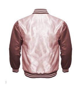 Veste universitaire personnalisée OEM, veste bomber en satin pour homme, veste de baseball, broderie personnalisée - Product Image 5