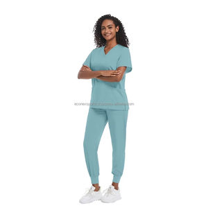 Conjuntos médicos cómodos personalizables directos de fábrica, uniformes de Enfermería de hospital de estambre a la moda - Product Image 5