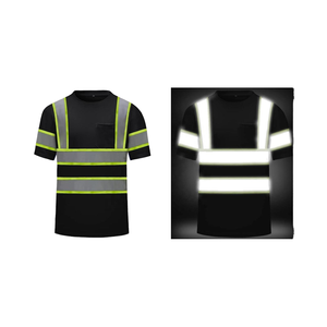 T-shirt de travail unisexe à manches courtes en coton, respirant, imperméable, fluorescent, haute visibilité, pour travaux de construction - Product Image 4