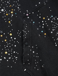Rhinestone Hoodies Unisex Diamond <b>Hooded</b> Heavy Weight <b>Zip</b> up All-Over Rhinestone Gemstone Hoodie for Men - Product Image 3