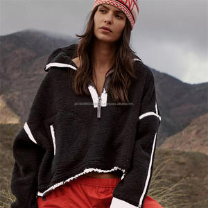 Suéter de Moda Y2K con Cuello Alto y Media Cremallera para Mujer, Jersey de Punto Informal de Color Sólido, Ropa de Calle para Mujer - Product Image 3