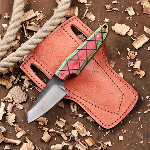 Cuchillo de Hoja Fija de Acero de Damasco para Senderismo al Aire Libre, Herramienta Manual Multiusos para Camping, Supervivencia, Caza, Cuchillo Táctico para Montañismo - Product Image 6