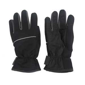 Guantes para bicicleta hasta la muñeca, negros, deportivos, para exteriores, térmicos, de cuero sin forro, para invierno - Product Image 1
