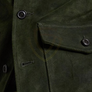 Chaqueta de Cuero de Gamuza para Hombre OEM con Cuello Alto y Logotipo Frontal, Chaqueta de Invierno Reversible Impermeable - Product Image 5