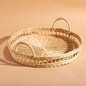 ถาดหวายสานหลากสีทำมือ สำหรับเสิร์ฟเครื่องดื่มและขนม คุณภาพเยี่ยม - Product Image 6