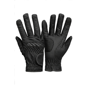 Guantes de equitación de cuero acolchado, guantes ecuestres perforados con agarre de control, equipo ecuestre - Product Image 1