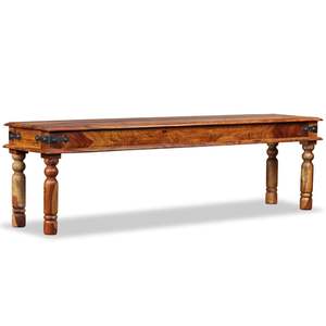<b>Castle</b> Solid Sheesham <b>Wood</b> Bench 63"x13.8"x17.7" for Living Room Furniture - Product Image 5