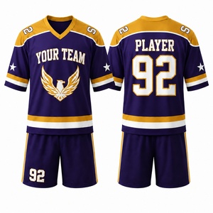 High Quality Breathable Printed Eco-Friendly Lacrosse Uniform Set Half Sleeve Front Logo Custom Player <b>Name</b> Number Unisex Sports - Product Image 1