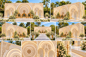 Impresionantes paneles de arco de espejo para bodas de ensueño, marco de espejo para escenario nocturno de recepción, marcos de espejo dorados para Walima, Reino Unido. - Product Image 6