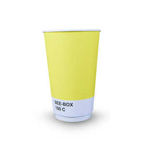 Gobelet en papier imprimé de 16 oz avec couvercle, double paroi pour le café - Product Image 5