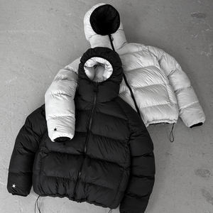 Veste matelassée unisexe d'hiver imperméable coupe-vent écologique avec capuche, rembourrage en coton, matière polyester/coton, style streetwear - Product Image 2