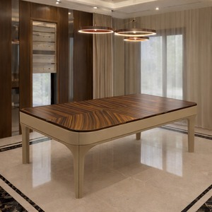 Argmac 3-in-1 Convertible <b>Slate</b> Pool Table with Leather Wrapped Dining Top 9x5ft for Home Hotel & Club Use - Product Image 5