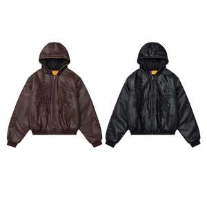 Veste coupe-vent décontractée haut de gamme style américain, coupe ample, à capuche, unie, avec fermeture éclair sur le devant, pour l'automne et l'hiver, style hip-hop - Product Image 1