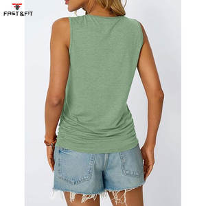 เสื้อกล้ามผู้หญิงพิมพ์โลโก้คุณภาพสูงตามสั่ง ผ้าฝ้าย 100% แห้งเร็ว ระบายอากาศได้ดี น้ำหนักเบา ผ้าถัก สวมใส่สบาย - Product Image 4