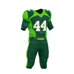En stock, prix raisonnable, couleur verte, design personnalisé, fournisseur professionnel d'uniformes de football américain en provenance du Pakistan, dernier design. - Product Image 1
