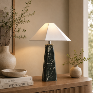 Designer Accent Lamp Featuring Bold Angular Silhouette Soft Warm <b>Illumination</b> And Sophisticated Decorative Home Appeal - Product Image 1
