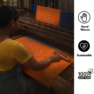 Tissu en coton Ikat indien traditionnel tissé à la main, écologique, durable, lavable, pour la maison, les vêtements et la tapisserie - Product Image 5