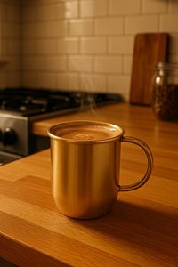 แก้วกาแฟทองเหลืองแท้ แก้วโลหะทำมือ ภาชนะดื่มแบบดั้งเดิมสำหรับเครื่องดื่มร้อนเย็น ใช้ในบ้าน สำนักงาน ห้องครัว เหมาะสำหรับเป็นของขวัญ ทนทาน - Product Image 3