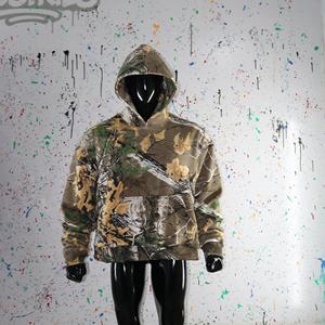 SAMI Hooded Half Zip Winter <b>Jacket</b> 100% Cotton Digital Printing Velour Fabric - Product Image 2