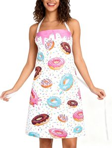 Apron for Women Girls Cute Cat Kitchen Chef Apron for Men Adjustable Cooking Blooming Aprons for Kitchen <b>Baking</b> - Product Image 1