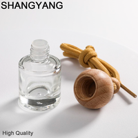 Diffuseur de parfum pour voiture miniature personnalisé de 8 ml, flacon diffuseur de parfum pour voiture en verre ambré carré suspendu, aromathérapie