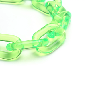 Collier long en résine à maillons larges, style moderne, mélange de couleurs, punk, creux, épais, pour décoration murale, fait main, anniversaire - Product Image 6